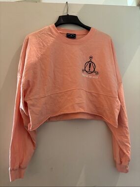 Pale Peach Cropped Band Crewneck Sweatshirt - Panic! At The Disco